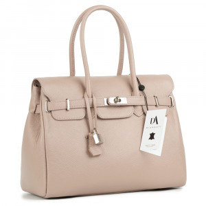 Geanta dama piele naturala DiAmanti Hermina Roz Pudra